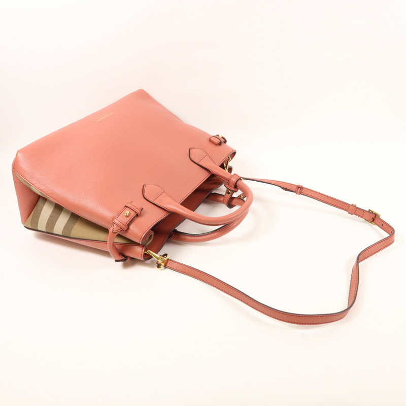 BURBERRY 牛皮皮革The Banner Bag金扣手挽肩背兩用袋-7