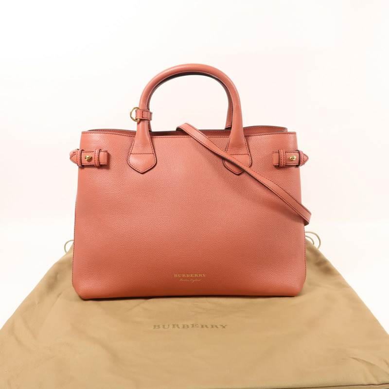BURBERRY 牛皮皮革The Banner Bag金扣手挽肩背兩用袋-8
