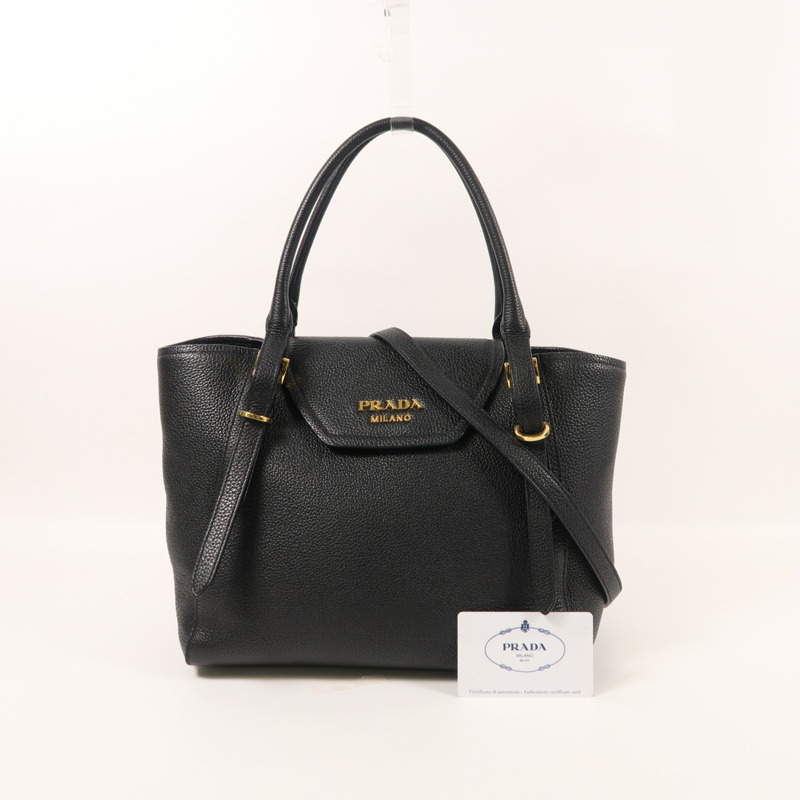 PRADA 牛皮皮革2 Way Shoulder金扣手挽肩背兩用袋-9