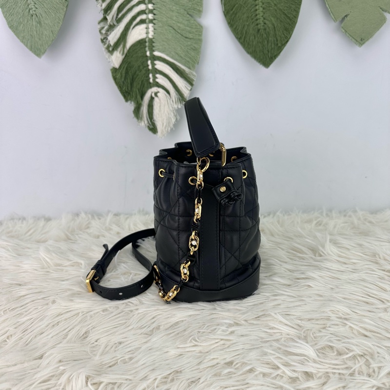 DIOR Jolie Small Size 黑色羊皮水桶包 2024年-3