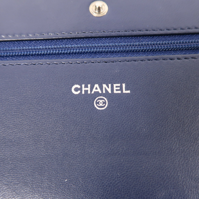 CHANEL 羊皮皮革WOC Wallet On Chain鏈帶肩背袋-5