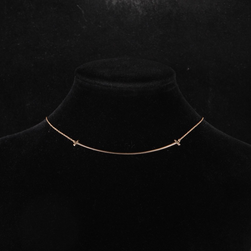 TIFFANY&CO(蒂芙尼) Tiffany T系列 18K金微笑項鏈 大號 18K玫瑰金 項鏈 玫瑰金-0