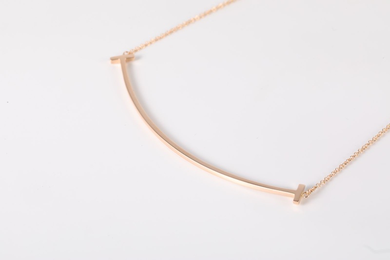 TIFFANY&CO(蒂芙尼) Tiffany T系列 18K金微笑項鏈 大號 18K玫瑰金 項鏈 玫瑰金-2