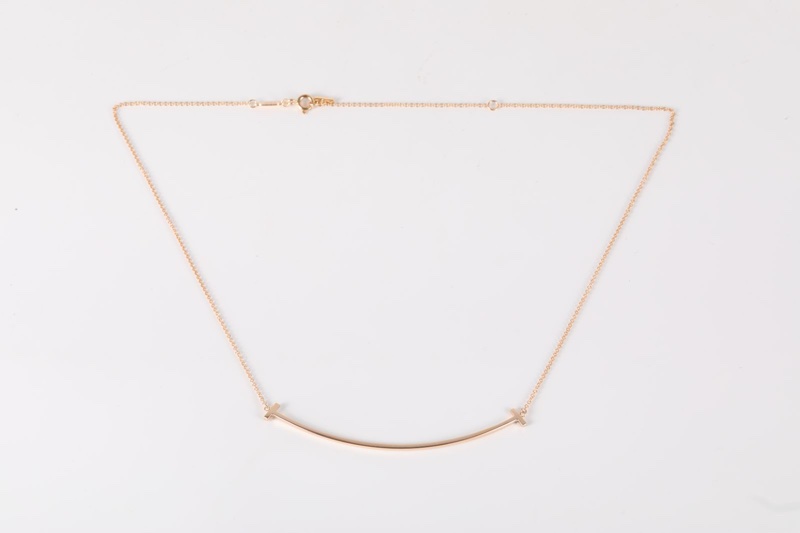 TIFFANY&CO(蒂芙尼) Tiffany T系列 18K金微笑項鏈 大號 18K玫瑰金 項鏈 玫瑰金-5