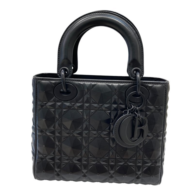 DIOR 迪奧 Cannage LADY DIOR 皮革手提斜背包 黑色-1