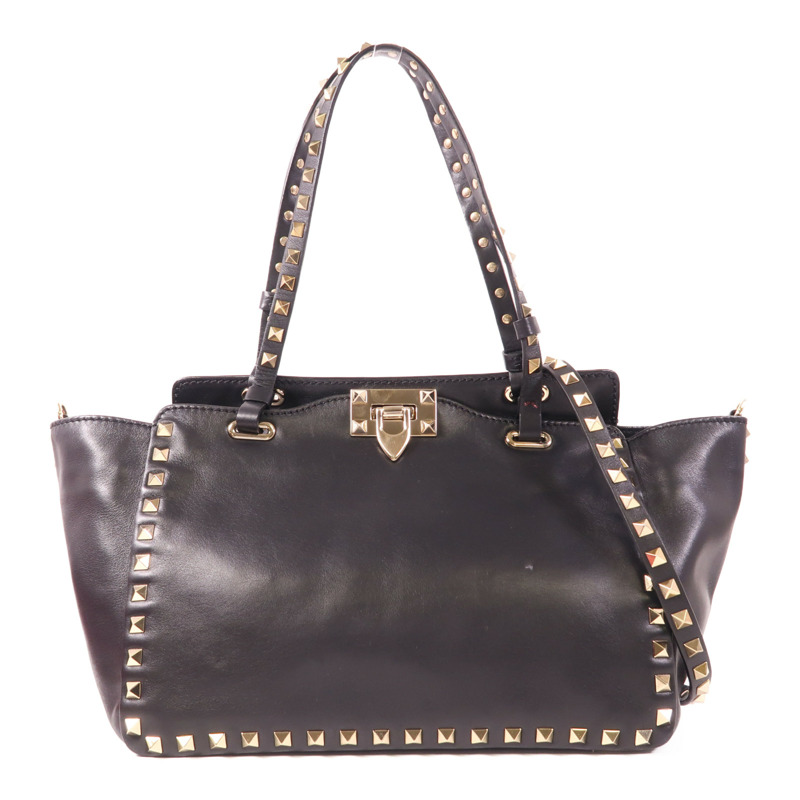 Valentino 牛皮皮革2 Way Shoulder金扣手挽肩背兩用袋-0