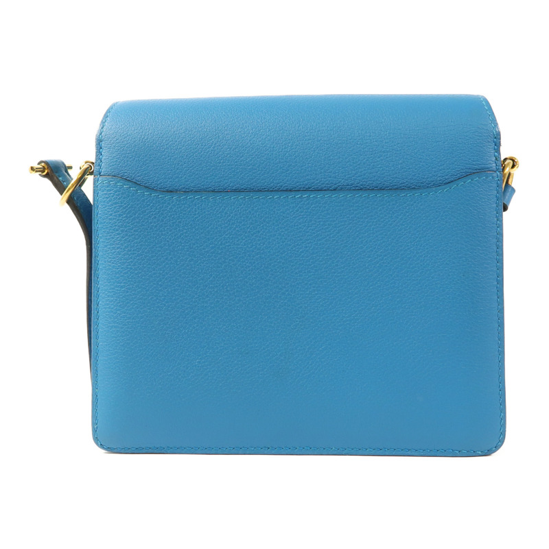 HERMES Evercolor皮革Mini Roulis金扣肩背袋Bleu Zanzibar-1