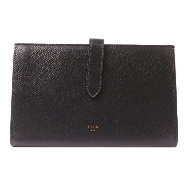 CELINE 牛皮皮革Strap Large Wallet金扣長錢包-0