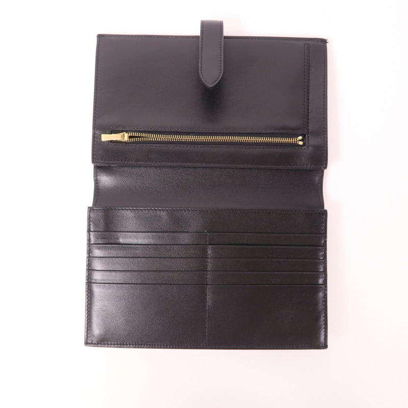 CELINE 牛皮皮革Strap Large Wallet金扣長錢包-4