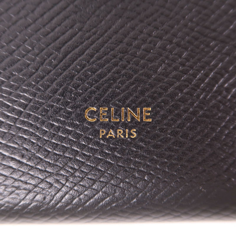 CELINE 牛皮皮革Strap Large Wallet金扣長錢包-5