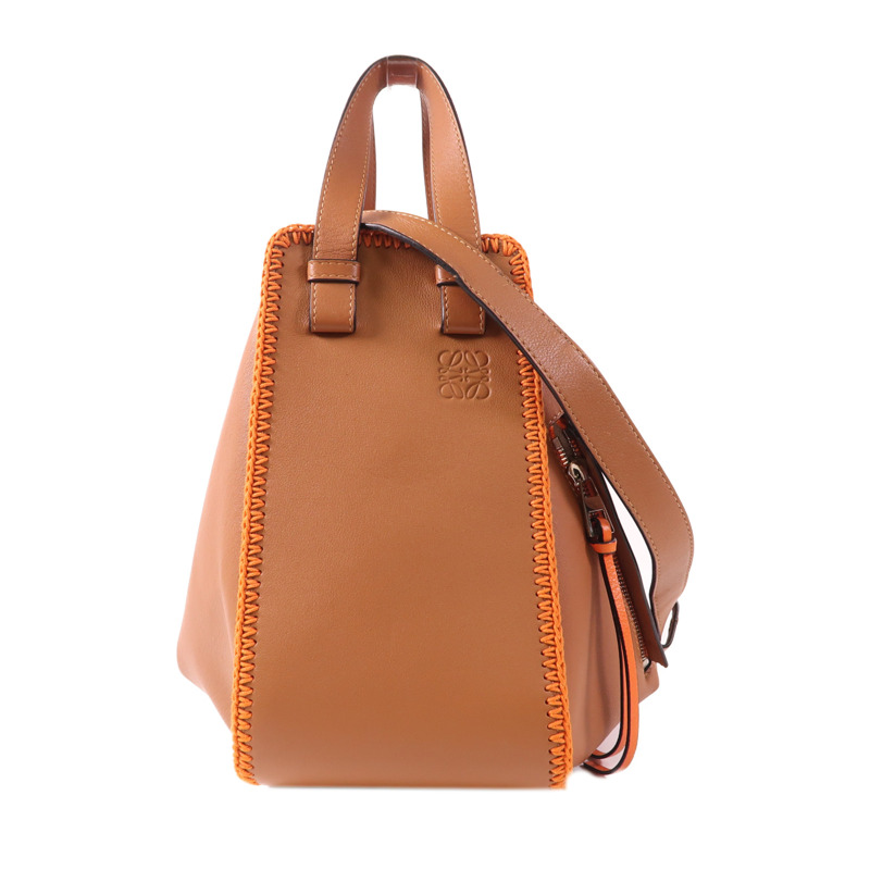 LOEWE 牛皮皮革Hammock Small銀扣手挽肩背兩用袋-0