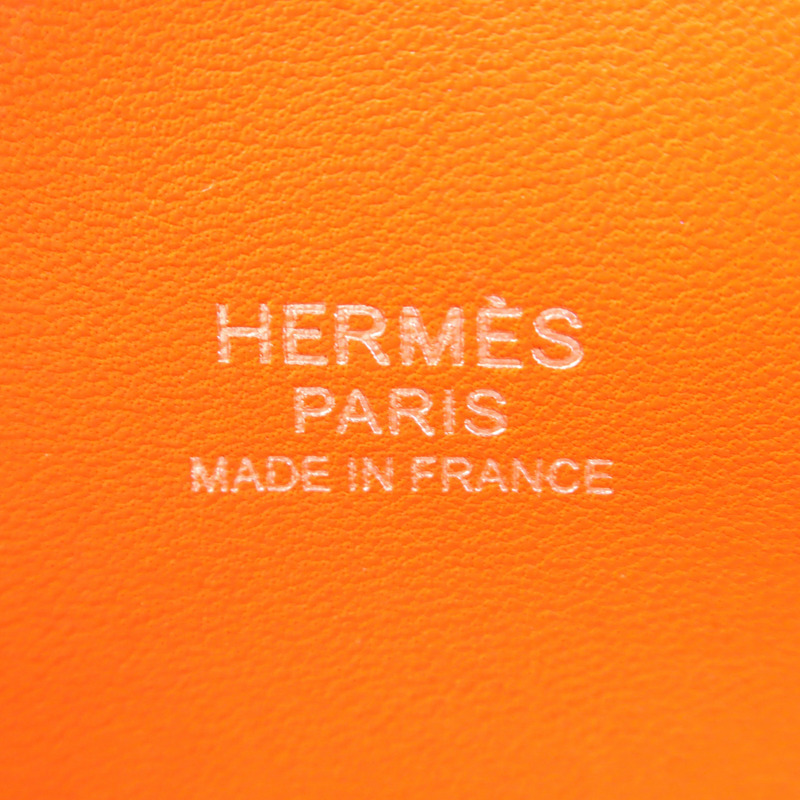 HERMES Clemence皮革Bolide 31銀扣手挽肩背兩用袋Orange-5