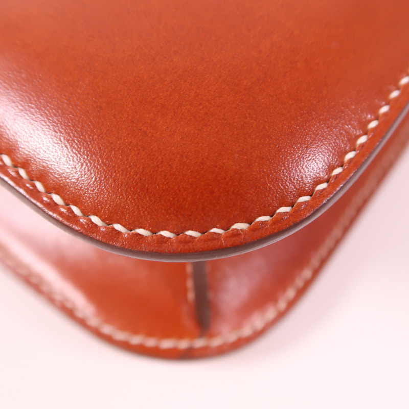 HERMES Box Calf皮革Constance 24銀扣肩背袋Brique-10