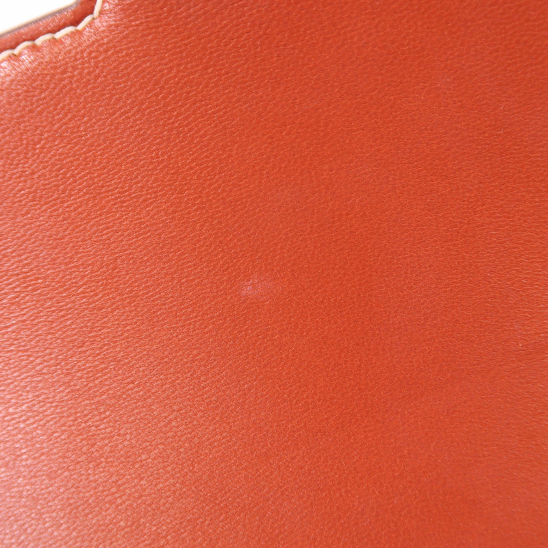 HERMES Box Calf皮革Constance 24銀扣肩背袋Brique-15