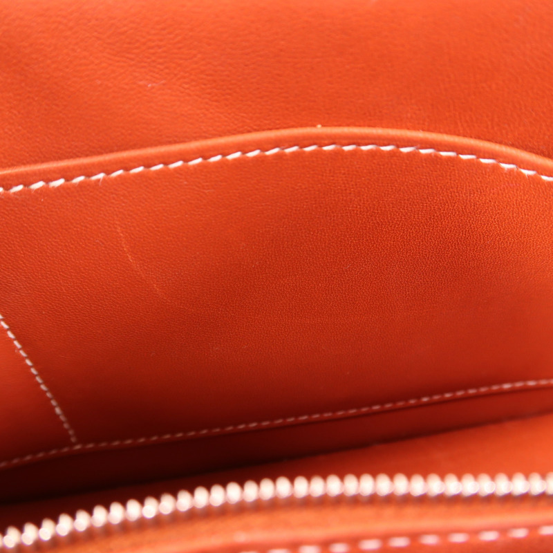 HERMES Box Calf皮革Constance 24銀扣肩背袋Brique-17