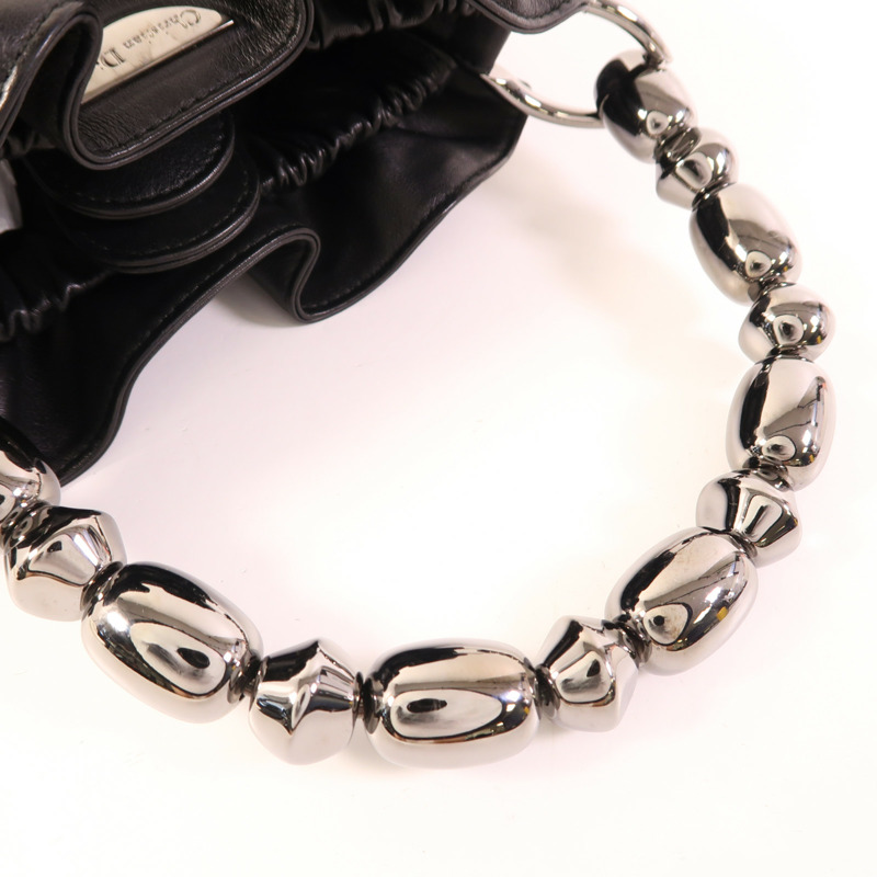 Dior 牛皮皮革Maris Pearl銀扣手挽袋-7