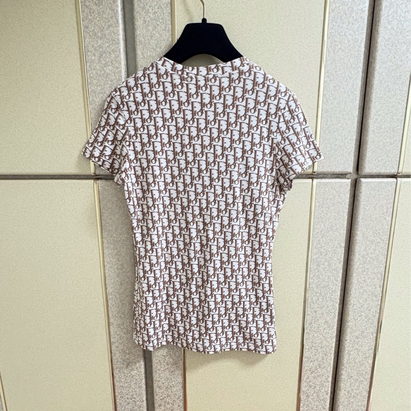 全新Christian Dior正品滿版Logo棉質上衣 38號-1