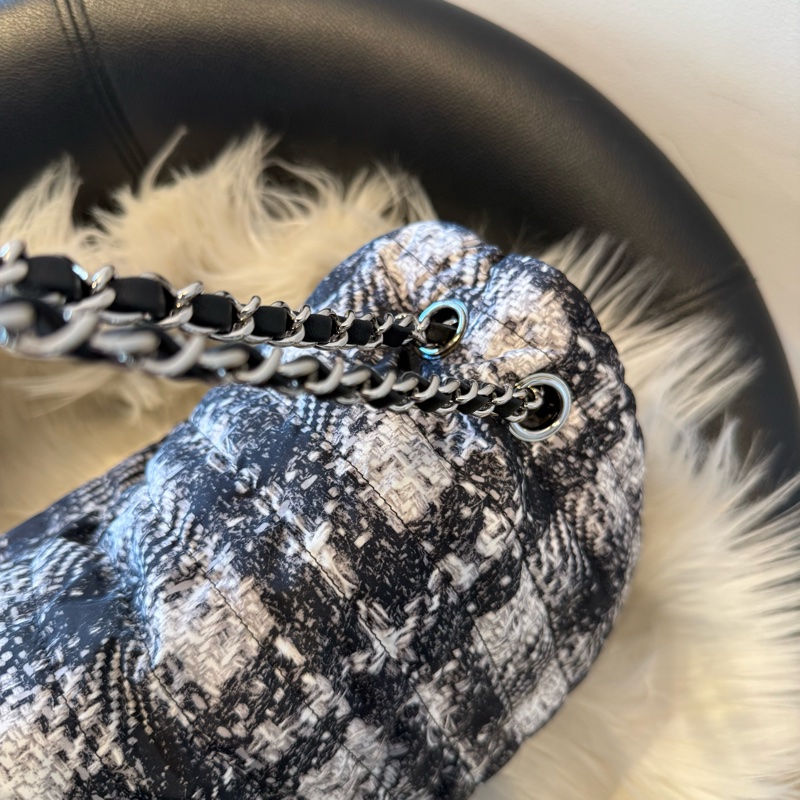 香奈兒 CHANEL 仿編織布面肩背包 +內袋-7