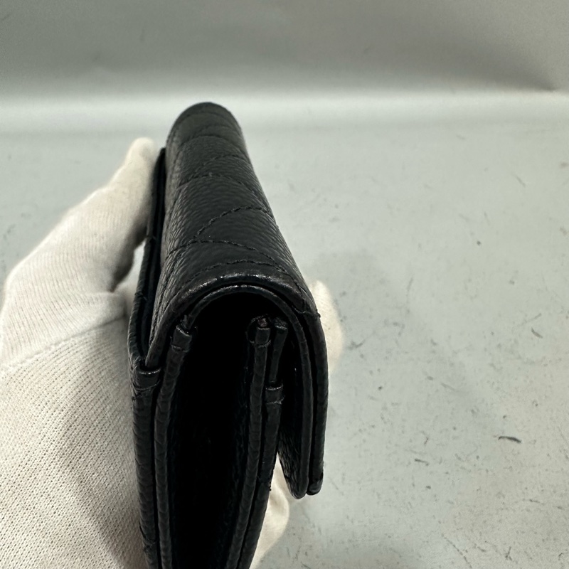 chanel Ap0214 黑荔枝皮銀釦CF 零錢包 信用卡包-3
