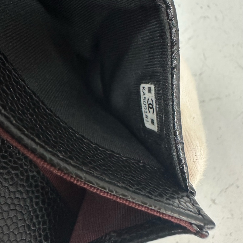 chanel Ap0214 黑荔枝皮銀釦CF 零錢包 信用卡包-22