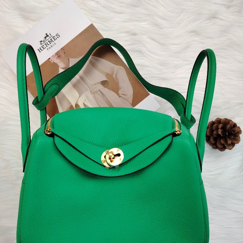 Hermès 愛馬仕 Lindy26 薄荷綠 金扣 TC皮 Z刻 大全套-0