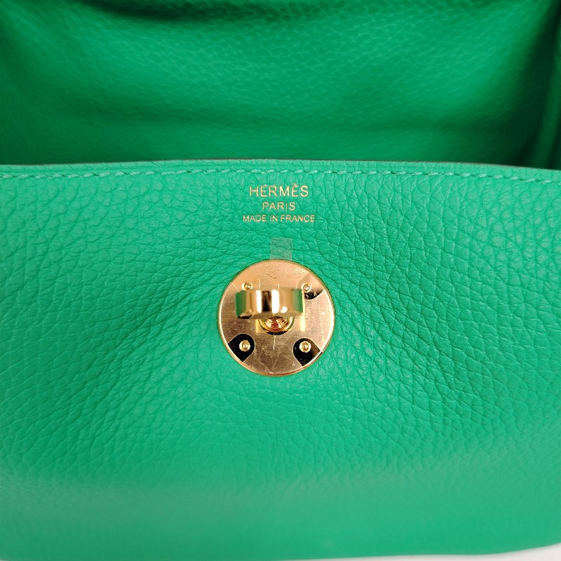 Hermès 愛馬仕 Lindy26 薄荷綠 金扣 TC皮 Z刻 大全套-5