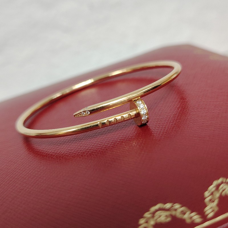 Cartier 卡地亞 黃金釘子鑲鑽手鐲 21年 大全套-2