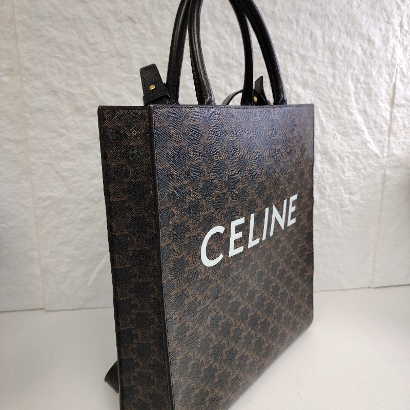 CELINE CABAS 黑色 老花 人造革 中號 字母logo-1