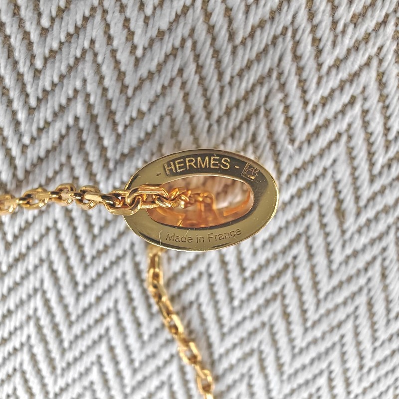 Hermes 愛馬仕 Mini Pop H 奶茶色 項鏈 閑置新-4