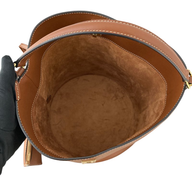 CELINE 賽琳 195573 BUCKET16 皮革 單肩包 棕色-7