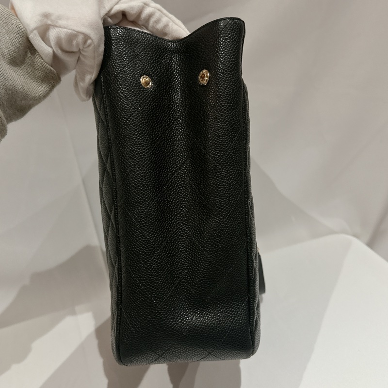 莉亞精品♡ Chanel黑金托特包 近新美包-4