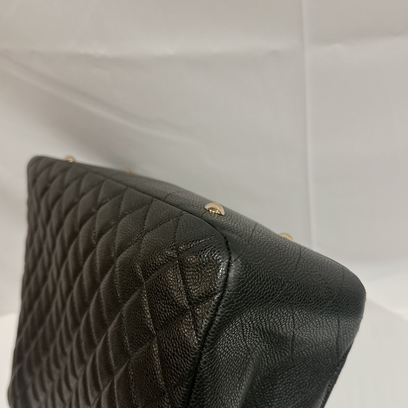 莉亞精品♡ Chanel黑金托特包 近新美包-10