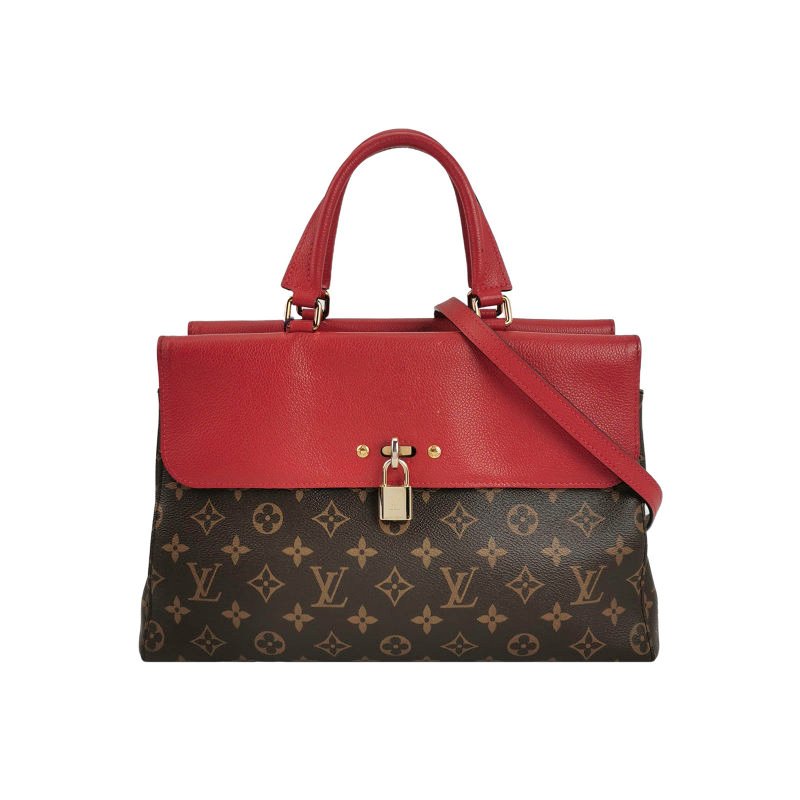 Louis Vuitton (LV) Venus 牛皮 拼色老花 雙面 翻蓋 單肩包-0