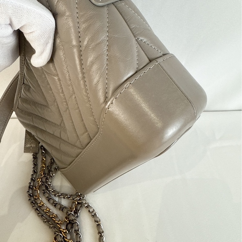 莉亞精品♡ Chanel 小號流浪包 灰 近新美包-5