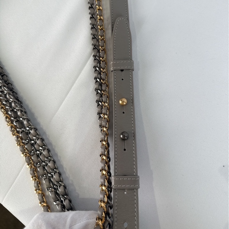 莉亞精品♡ Chanel 小號流浪包 灰 近新美包-13