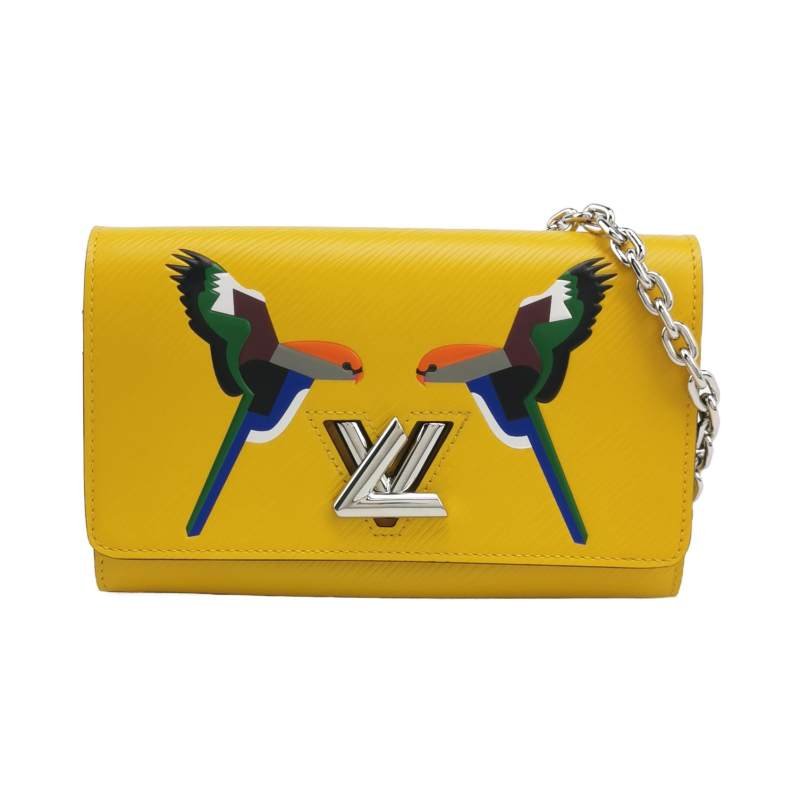 Louis Vuitton (LV) Twist 牛皮 小鳥圖案印花 旋轉鎖扣 斜背包 單肩包-0