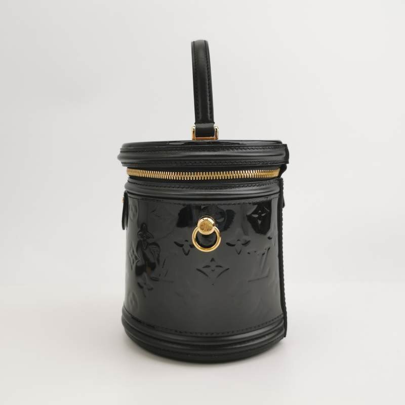 Louis Vuitton (LV) Cannes 發財桶 小號 牛皮漆皮 壓紋 老花 斜背包 單肩包-2