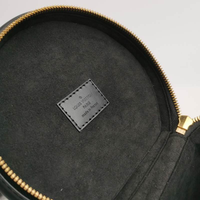 Louis Vuitton (LV) Cannes 發財桶 小號 牛皮漆皮 壓紋 老花 斜背包 單肩包-7