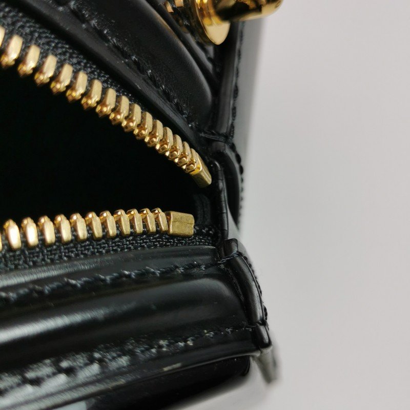 Louis Vuitton (LV) Cannes 發財桶 小號 牛皮漆皮 壓紋 老花 斜背包 單肩包-20