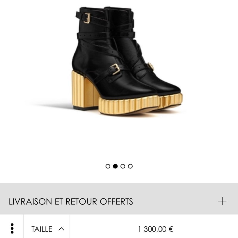 Dior 黑色褶皺頂級小羊皮踝靴-5