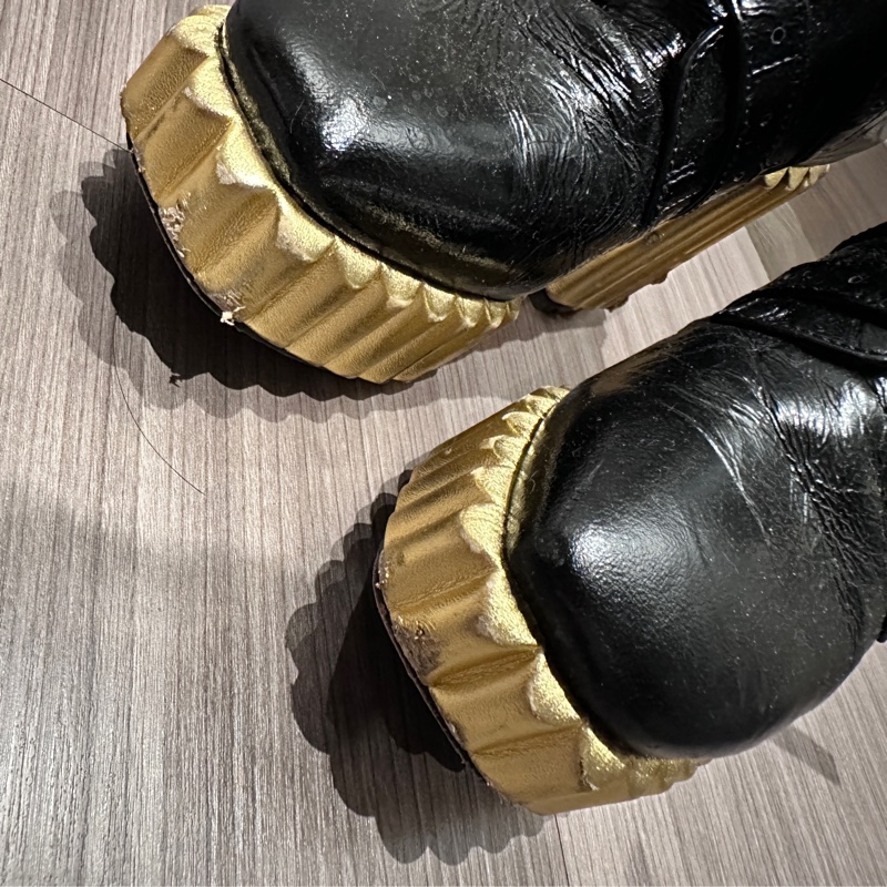 Dior 黑色褶皺頂級小羊皮踝靴-9