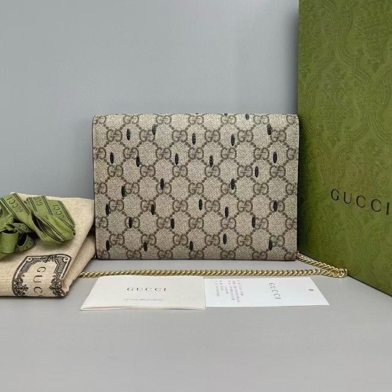 Gucci古馳 老花雙G草莓woc鏈條包肩背包-1