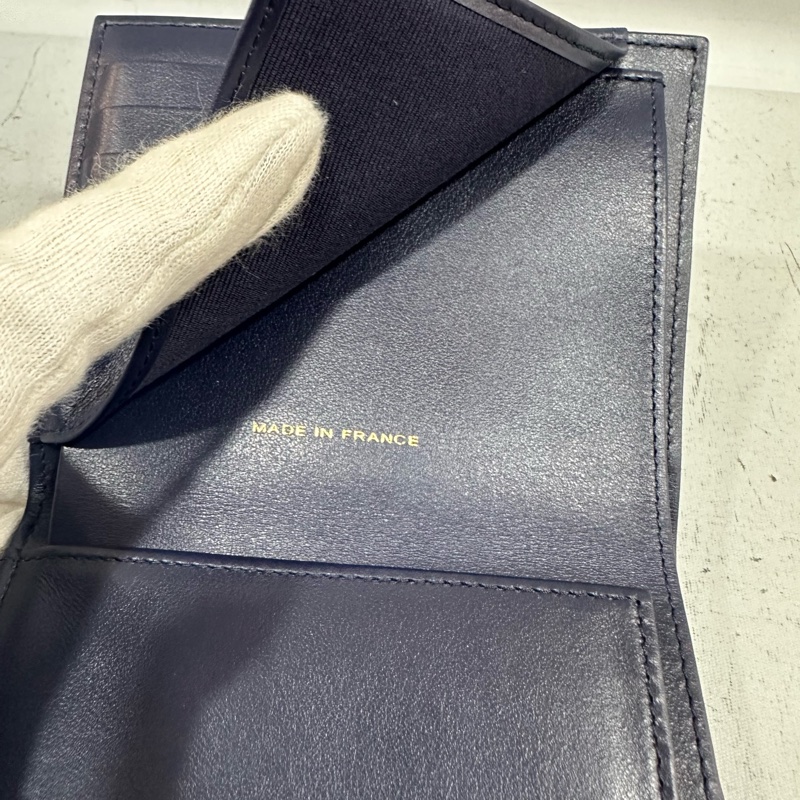 Chanel AP0231 閃電紫色荔枝皮金釦三折短夾-23