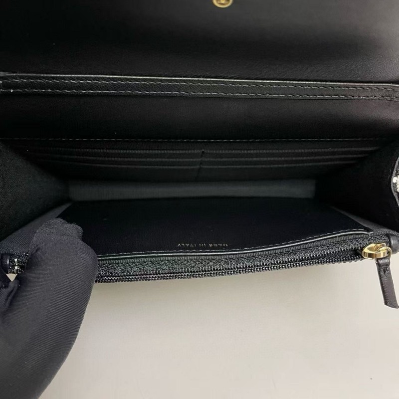 Chanel香奈兒 cf黑白毛呢金球woc肩背包 晶片款-8