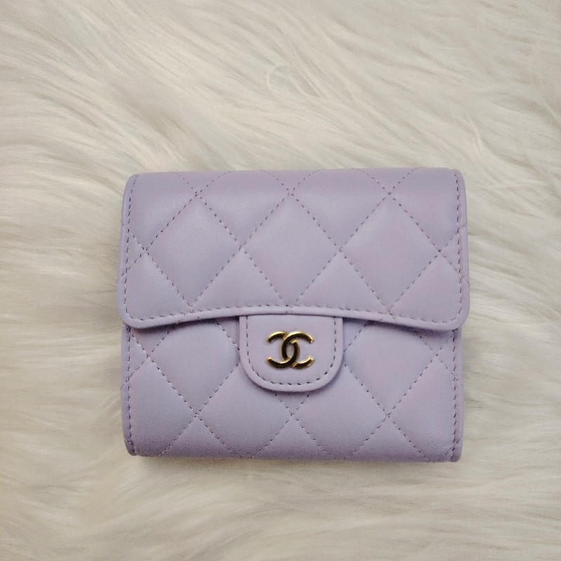 Chanel 香奈兒 經典口蓋銀包 夢幻紫金扣 芯片款 大全套-1