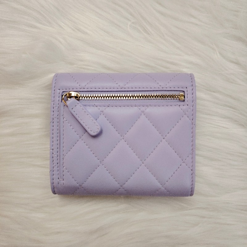 Chanel 香奈兒 經典口蓋銀包 夢幻紫金扣 芯片款 大全套-2