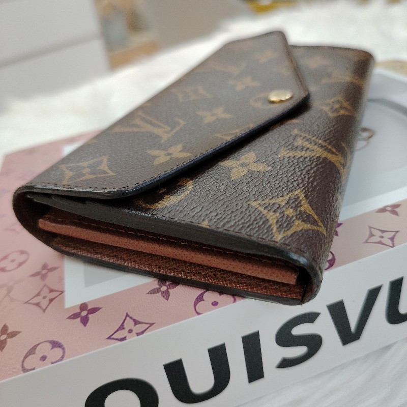 LV Sarah 棕色 老花 塗層帆布 大號 棕色内里-3