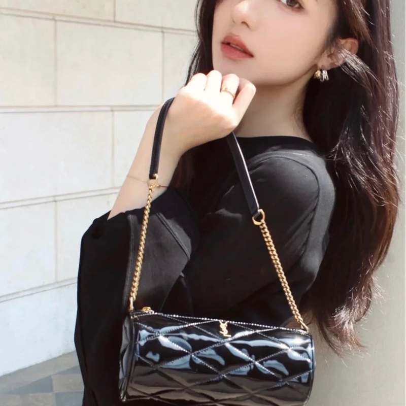 聖羅蘭/YSL［Sade］min迷你圓筒手袋  19*9*9 閒置新品 亮漆皮-0