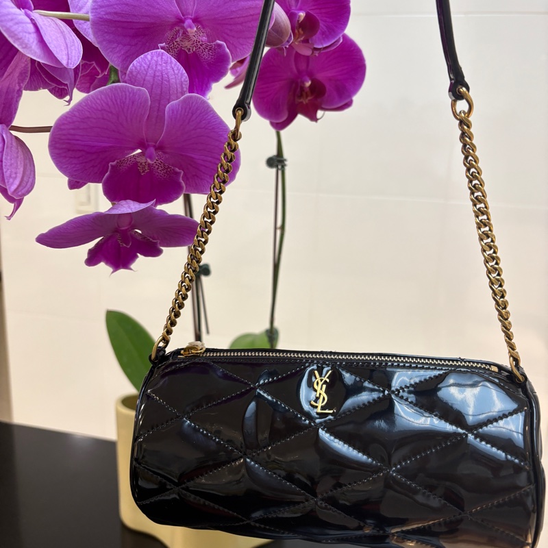 聖羅蘭/YSL［Sade］min迷你圓筒手袋  19*9*9 閒置新品 亮漆皮-3