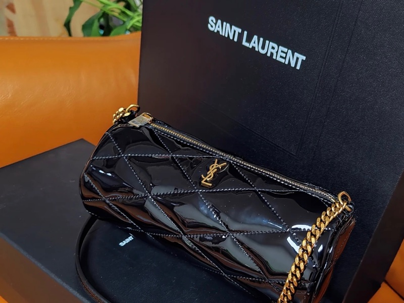聖羅蘭/YSL［Sade］min迷你圓筒手袋  19*9*9 閒置新品 亮漆皮-4